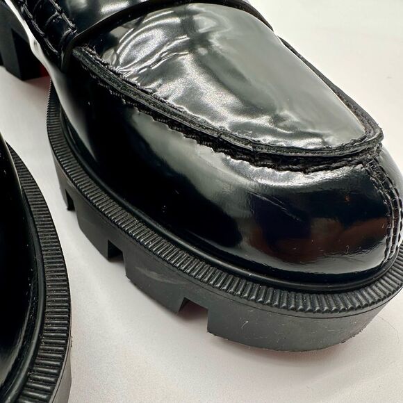 CHRISTIAN LOUBOUTIN Montezu Brushed Leather Ankle Boots Black Lug Sole EU 39 US9 - Picture 7 of 15